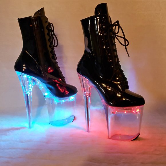 FlashDance 8" Led Light up Platform Ankle Boots Flash dance - Picture 12 of 16